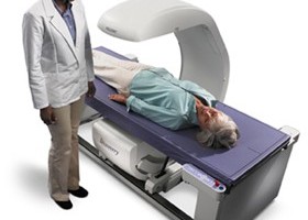 DEXA with patient and tech
